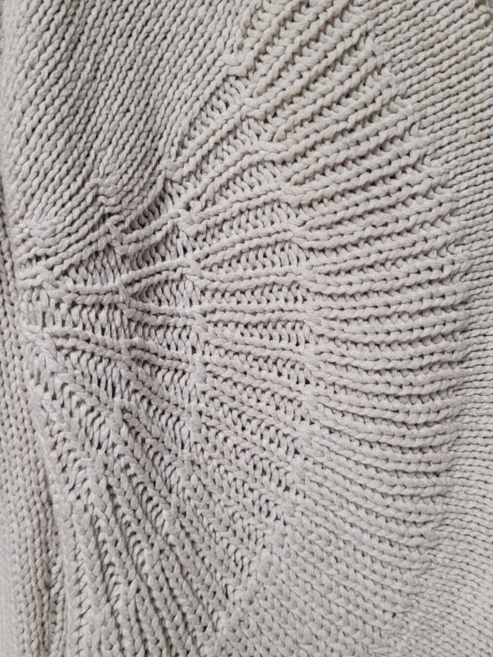 Coldwater Creek Knit Cardigan Large Beige Textured Boho Crop Cottagecore - Picture 8 of 9